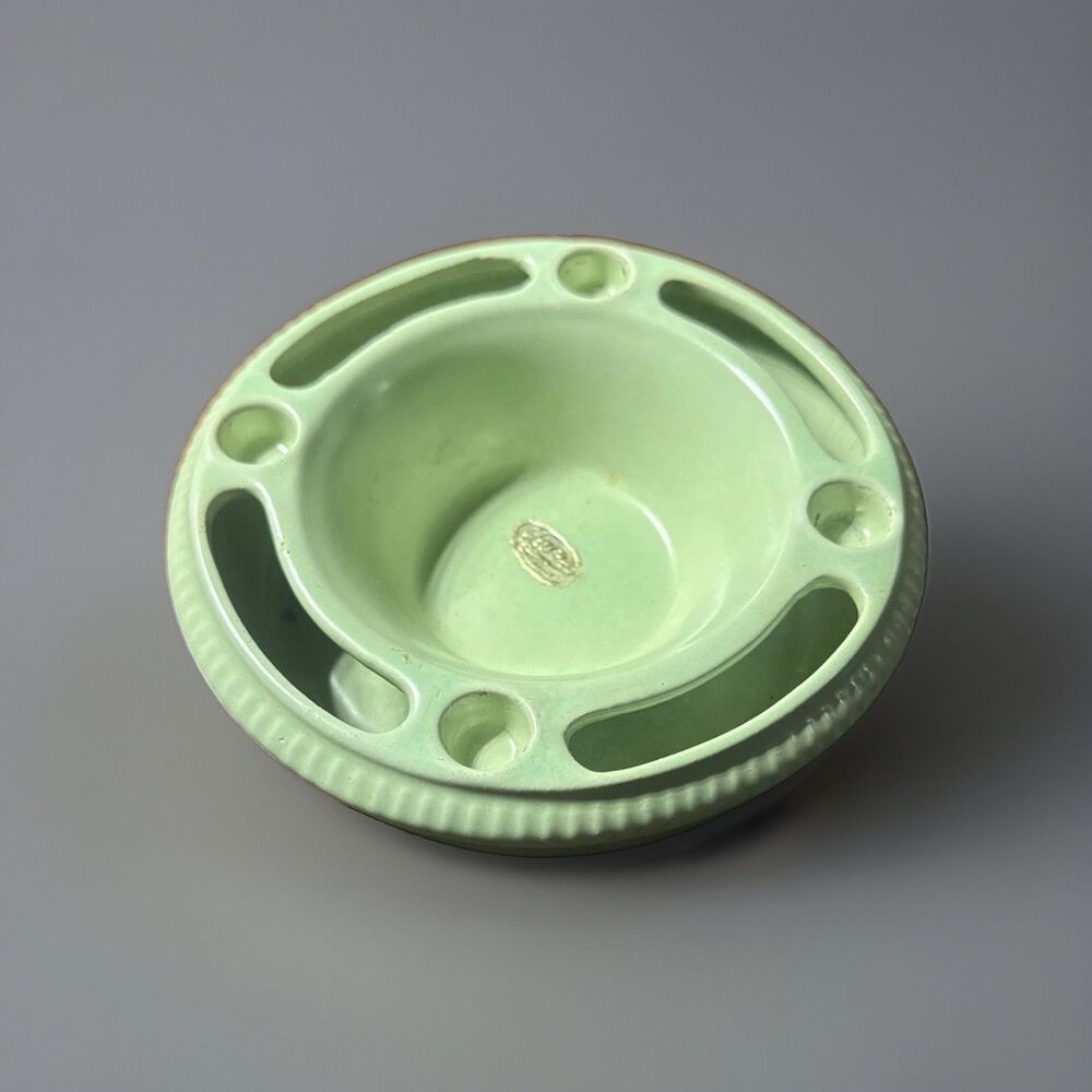 Vintage Ges Gesch Germany 1913/21 Light Green Pottery Bowl Dish Vase